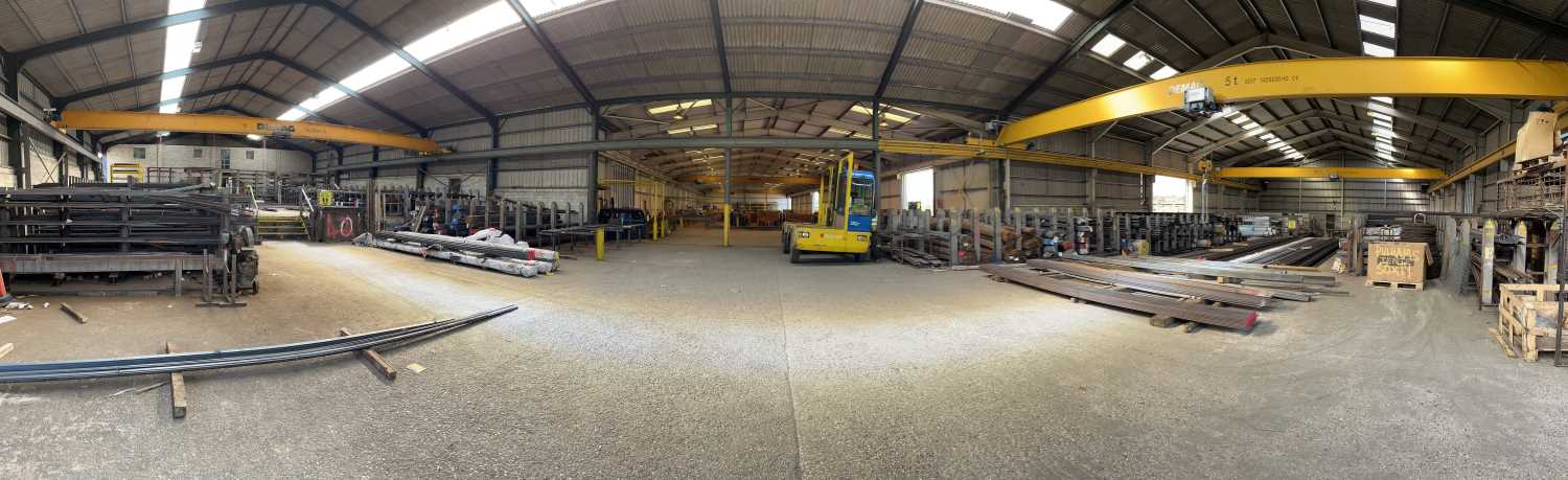 panoramic view of steel warehouse